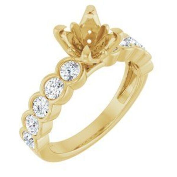 Kazi Luxury 14K Yellow 9/10 CTW Lab-Grown Diamond Semi-Set Engagement Ring